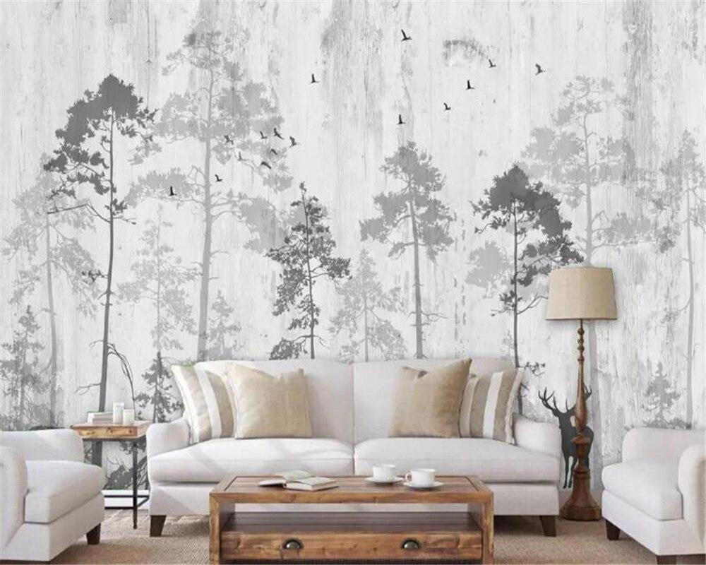 Papier peint Forêt Nostalgique - papier peint sur mesure francais - muralconcept