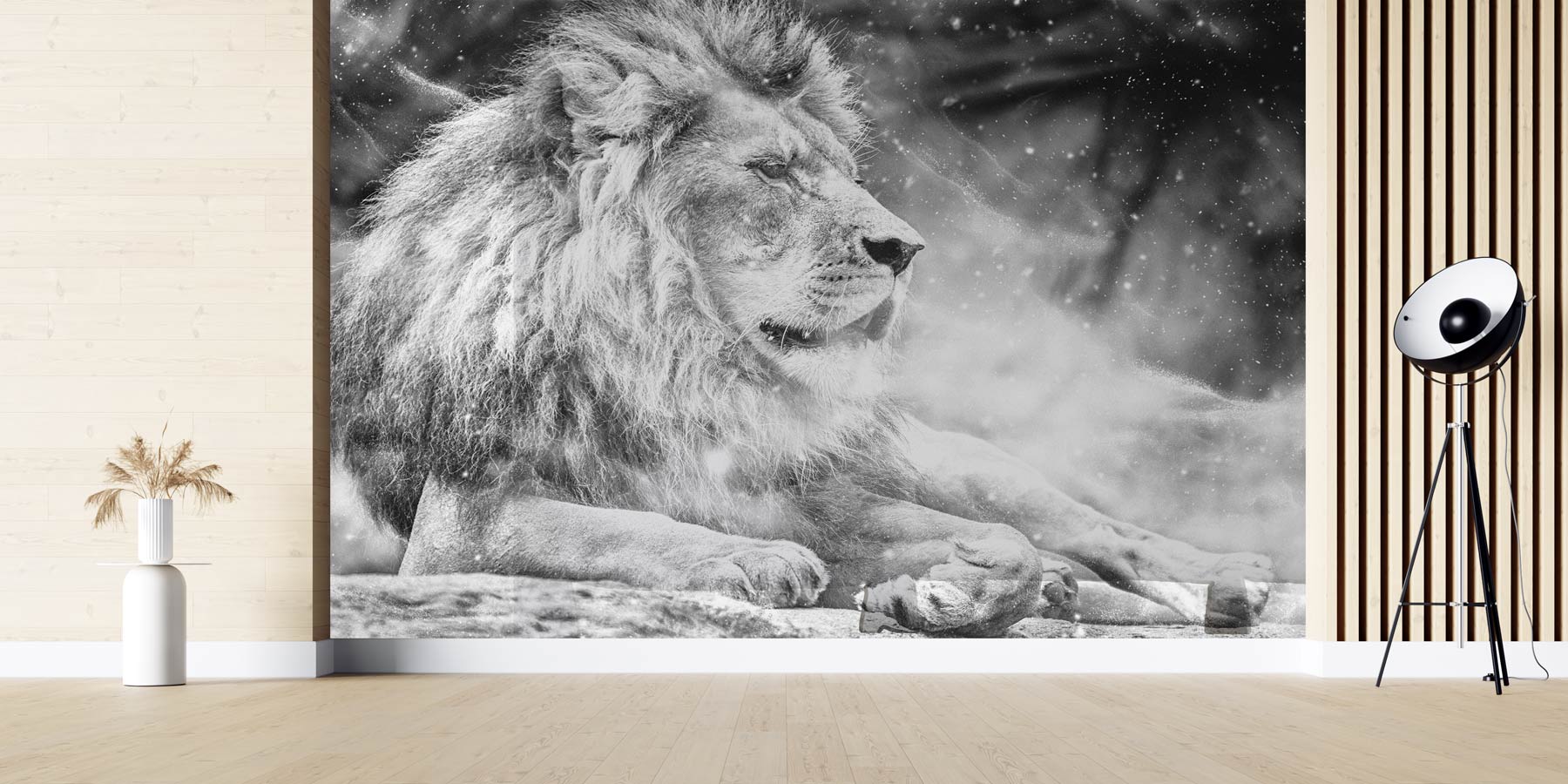 Papier peint jungle the King lion - papier peint sur mesure francais - muralconcept