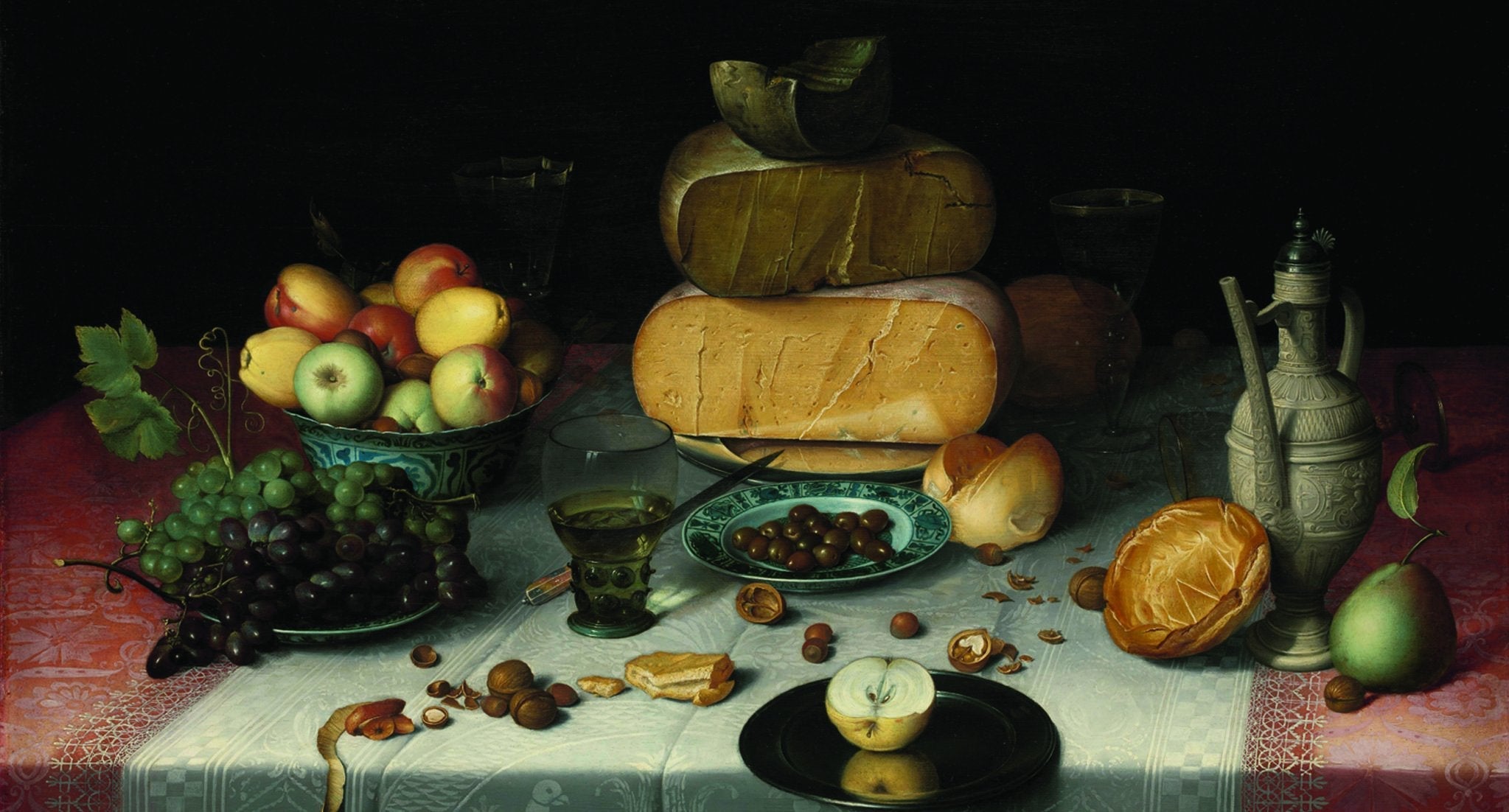 Papier peint nature morte fruits et fromages - papier peint sur mesure francais - muralconcept