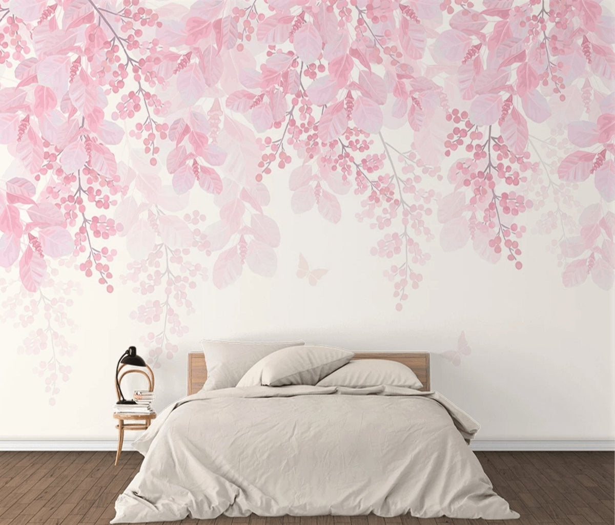 Blooming watercolor panoramic wallpaper