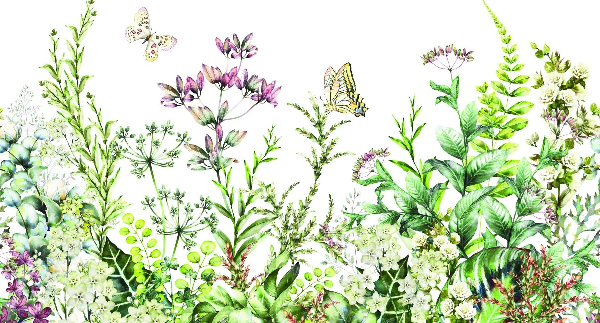 Papier peint panoramique champs butiné - papier peint sur mesure francais - muralconcept