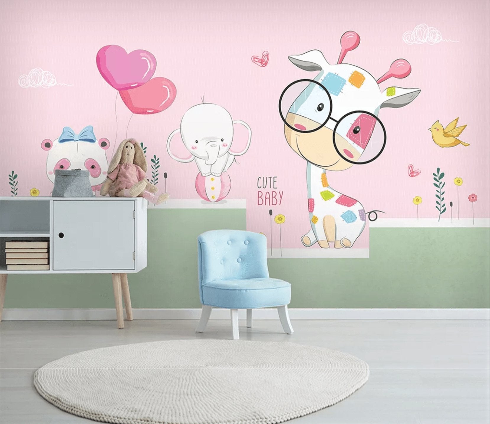 Papier peint panoramique Craquante Girafon - papier peint sur mesure francais - muralconcept