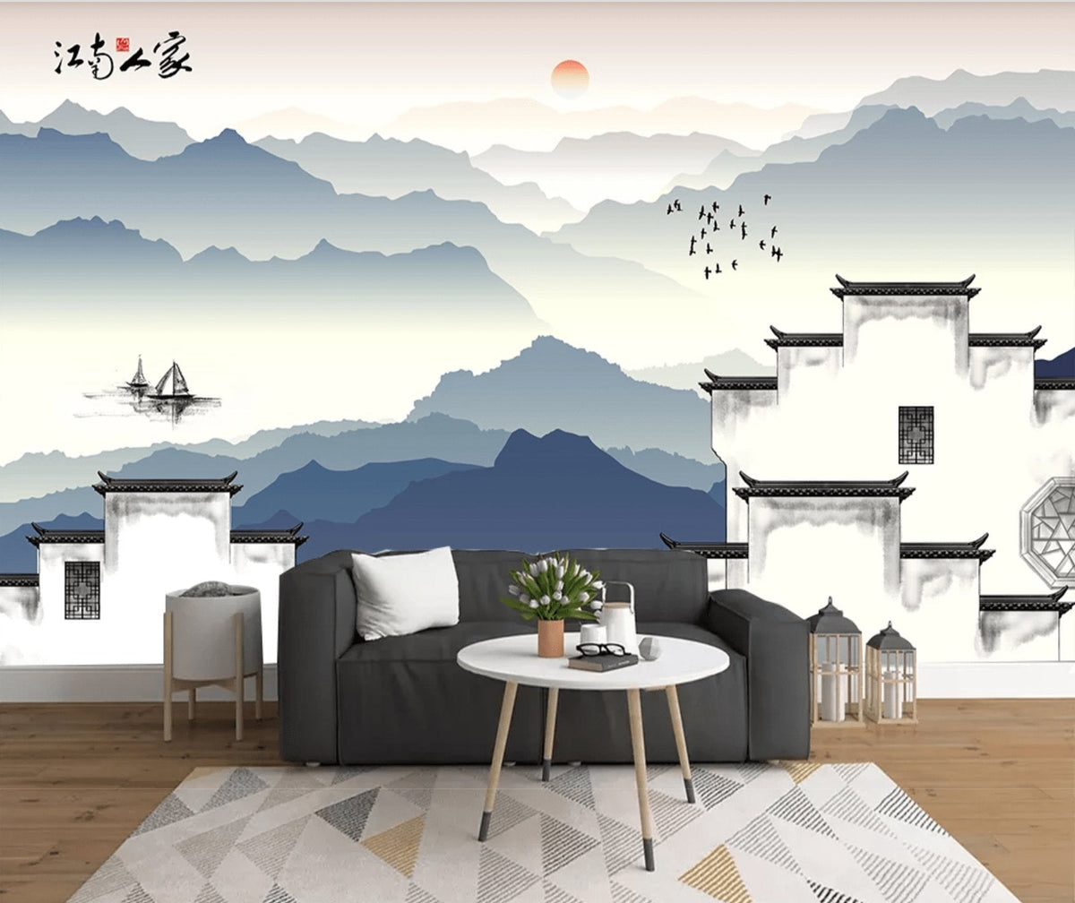 Zen decorative panoramic wallpaper