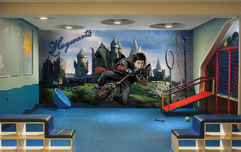 Harry Potter Quidditch Match Painting Panoramic Wallpaper