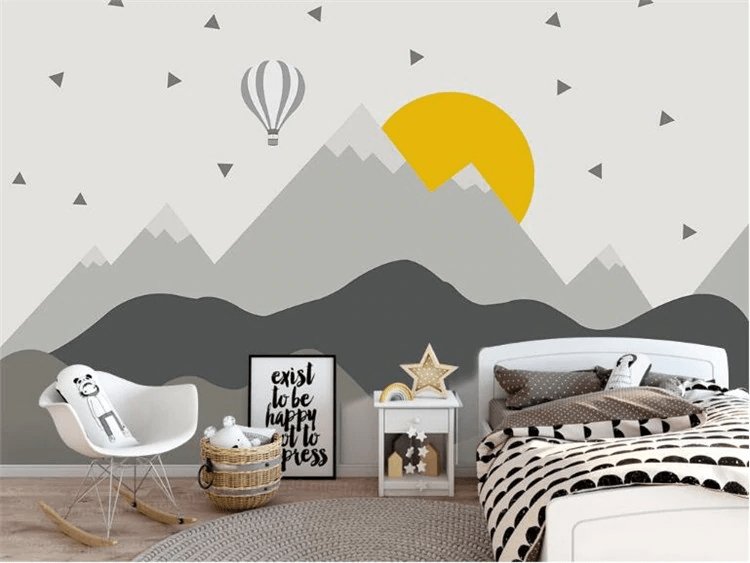 Scandinavian mountain panorama wallpaper kids