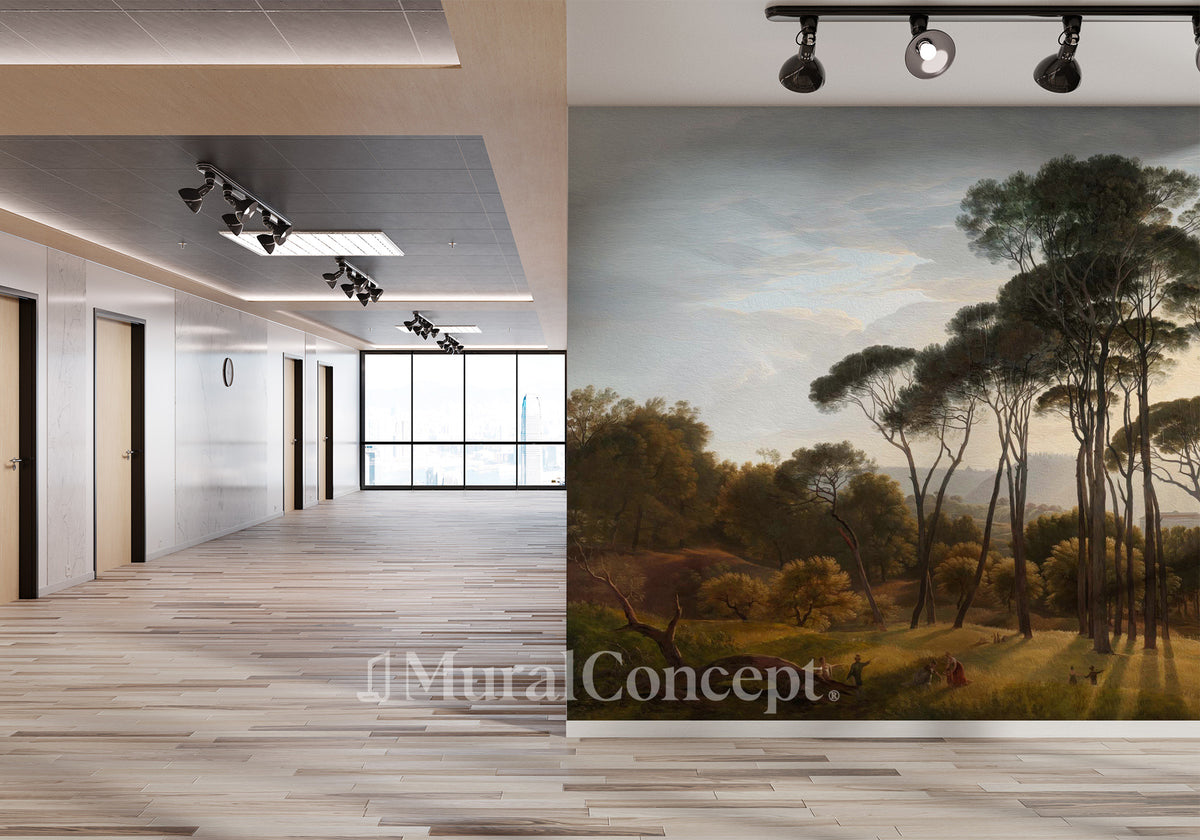 Hall wallpaper historical landscape Italy