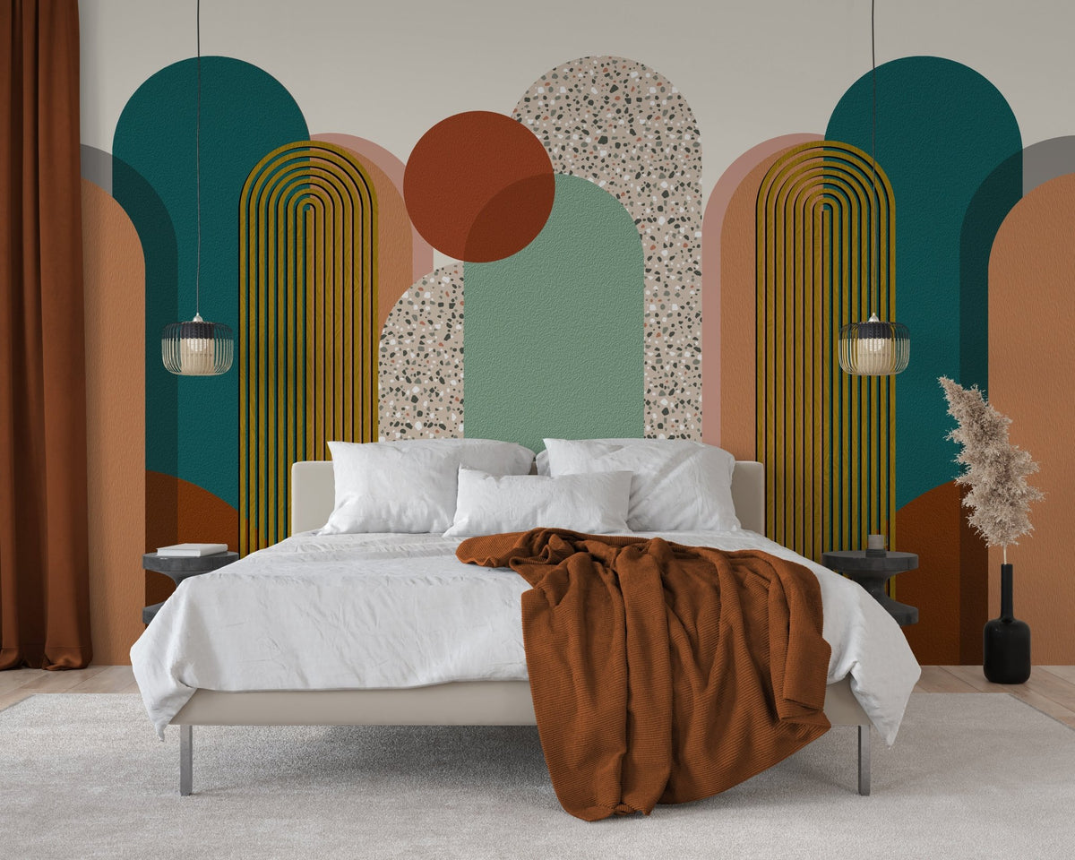 Trendy graphic pop deco art wallpaper