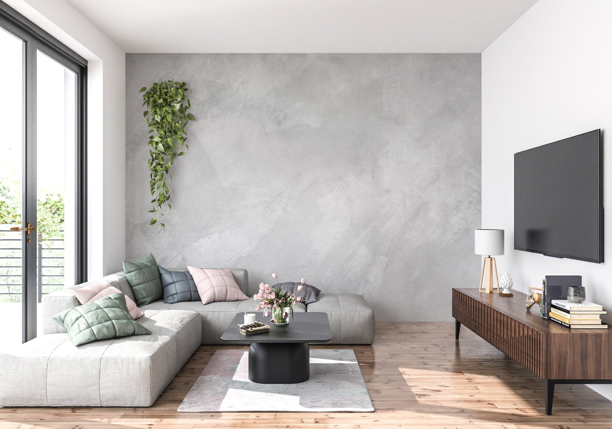Papier peint béton ciré, mural concept, tendance