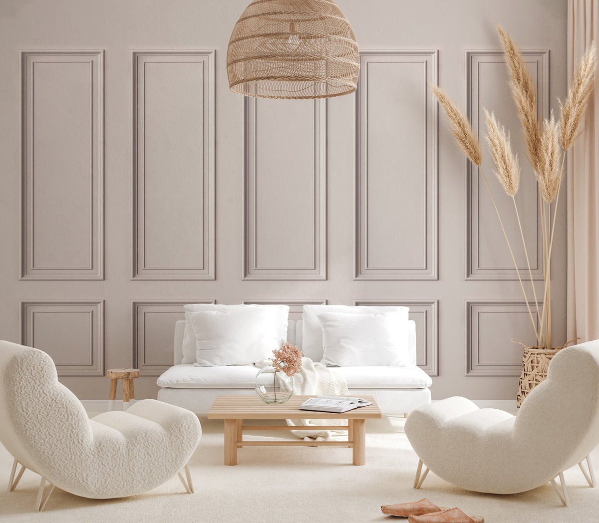 Haussmanian molding panoramic wallpaper