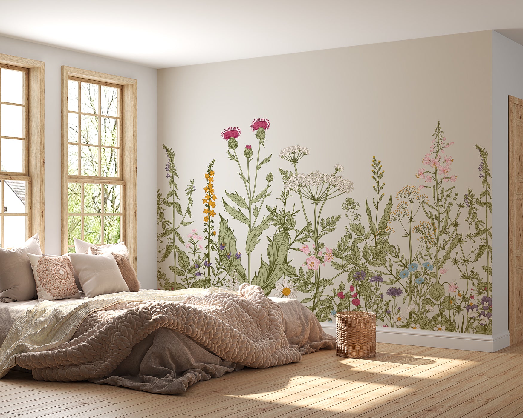 papier peint floral panoramique muralconcept