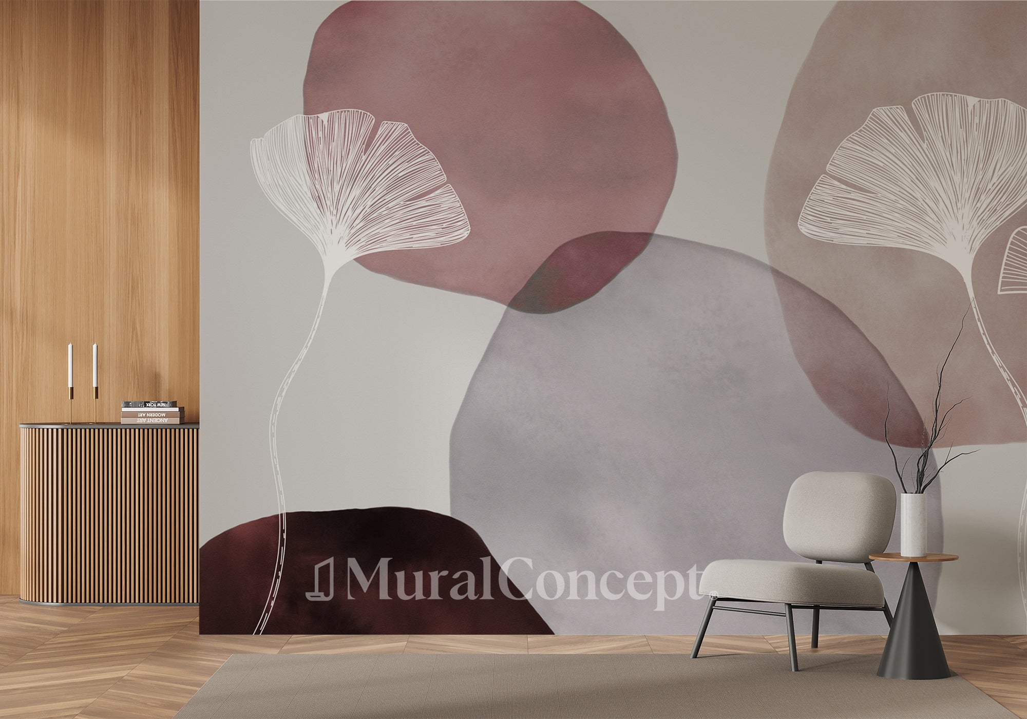 Papier peint panoramique abstrait pourpre - panoramique français