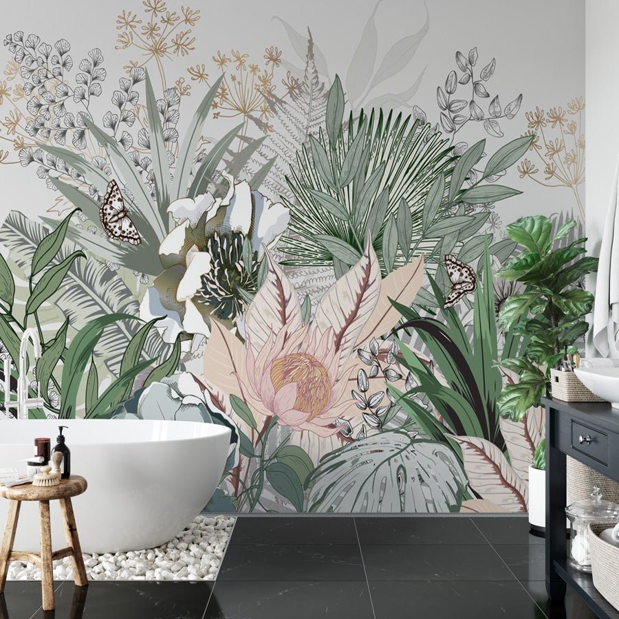 Papier peint panoramique floral botanic - Muralconceptpapier_peint_sur_mesure