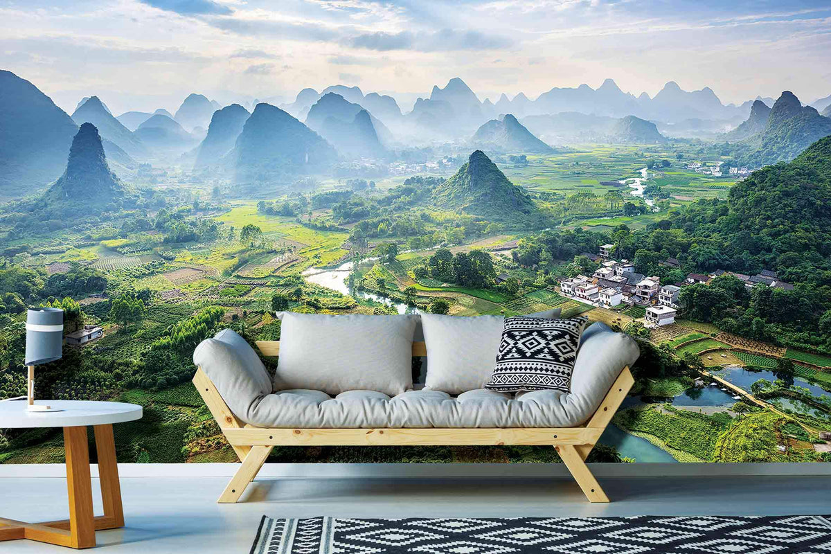 Panoramic wallpaper Mountain 3D