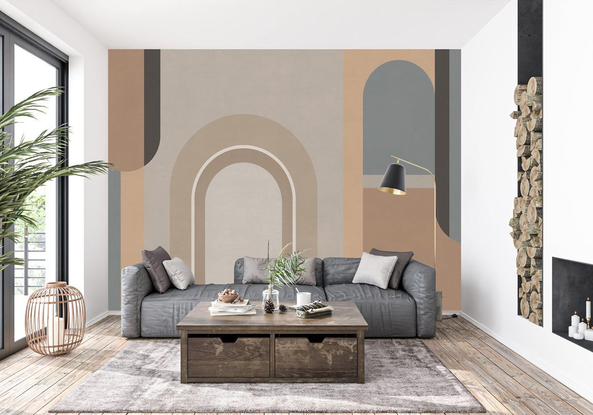 Trendy panoramic wallpaper architecture