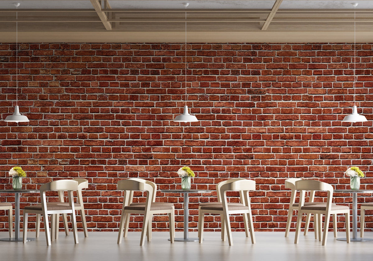 Red brick restaurant wallpaper