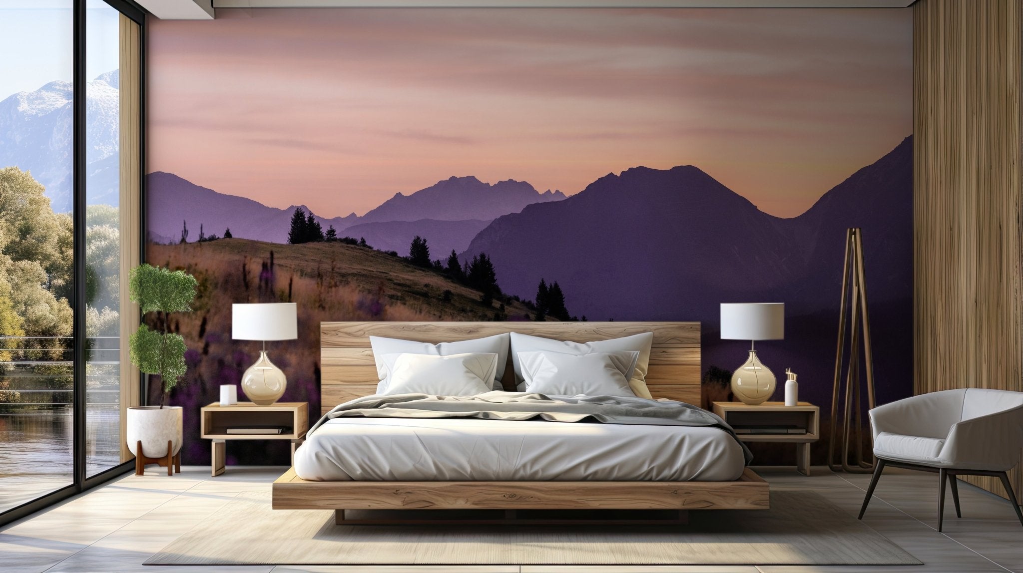 Papier peint restaurant massif du Giffre, mural concept, tendance