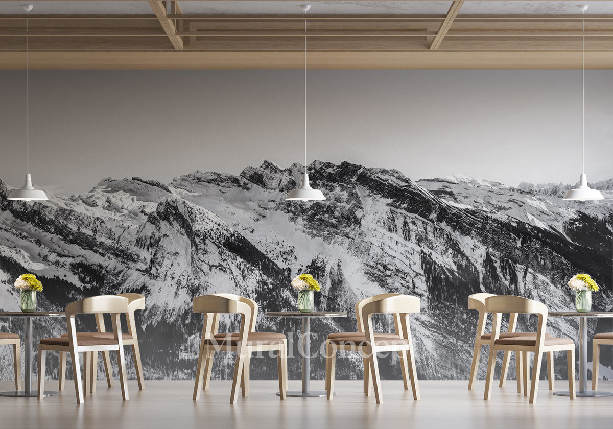 Wallpaper restaurant mountain grand massif