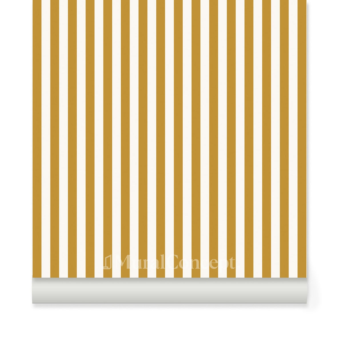 Mustard yellow retro stripe wallpaper