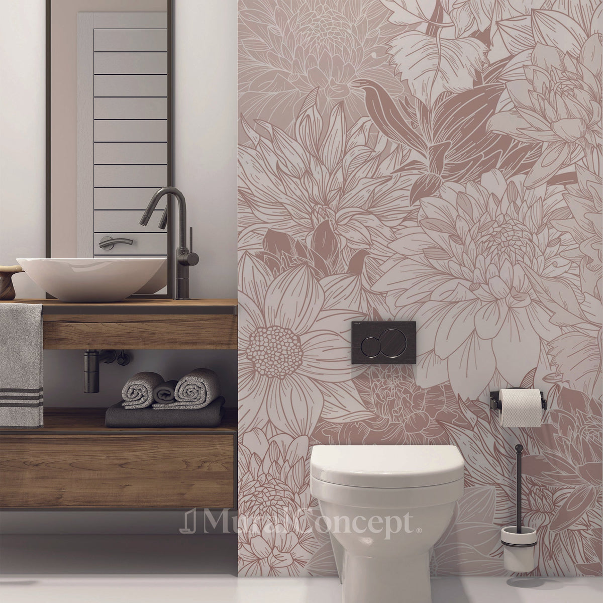 Dahlia flower toilet paper