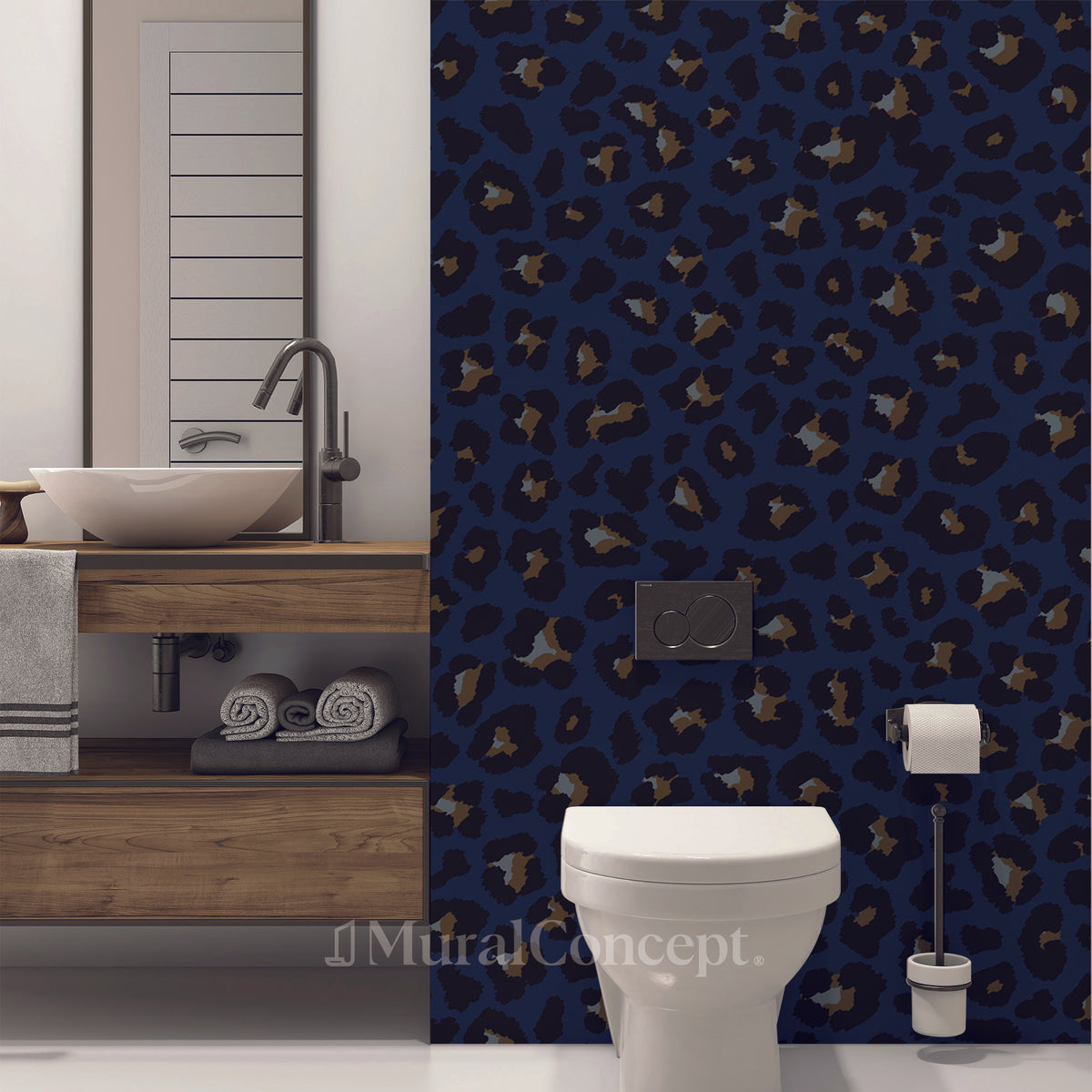 Leopard design toilet wallpaper