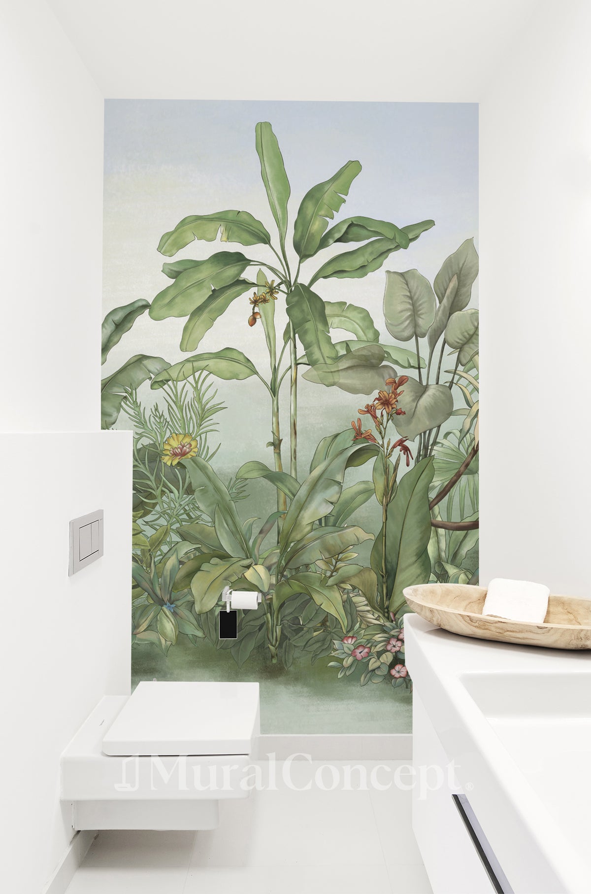 Botanical toilet wallpaper