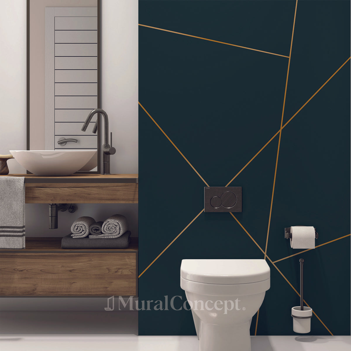 Green Zig Zag toilet wallpaper