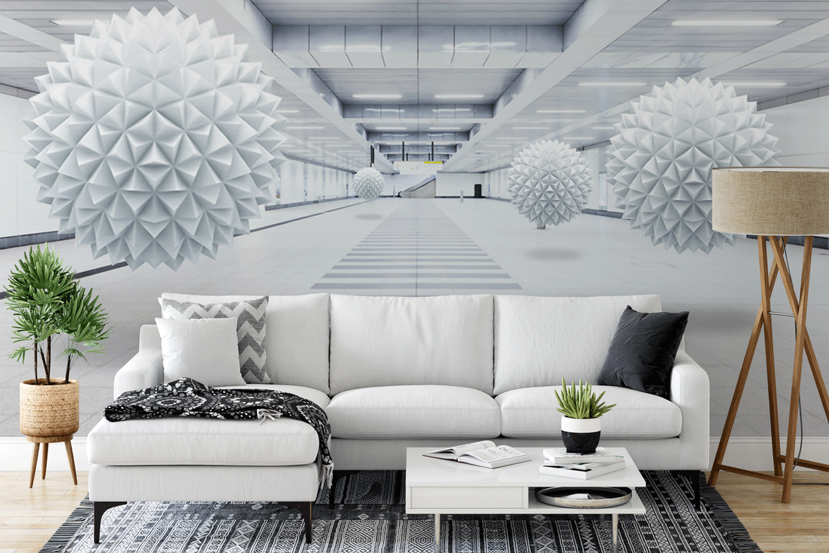 Trompe l'oeil 3D tendance in the air wallpaper