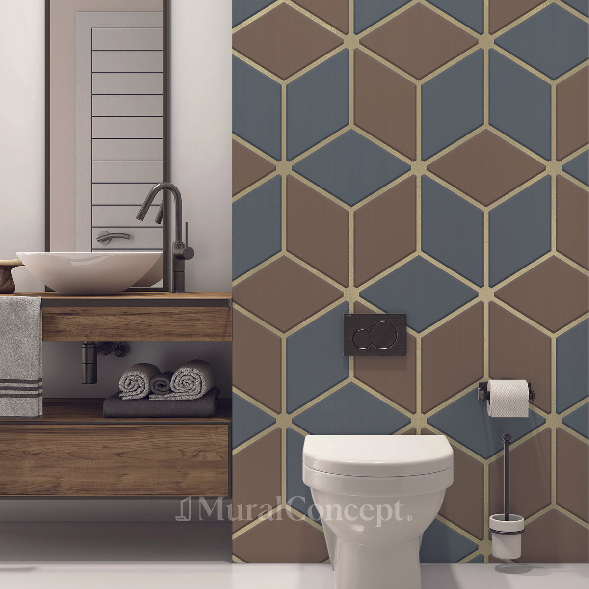 Geometric Abstract Gold WC Wallpaper