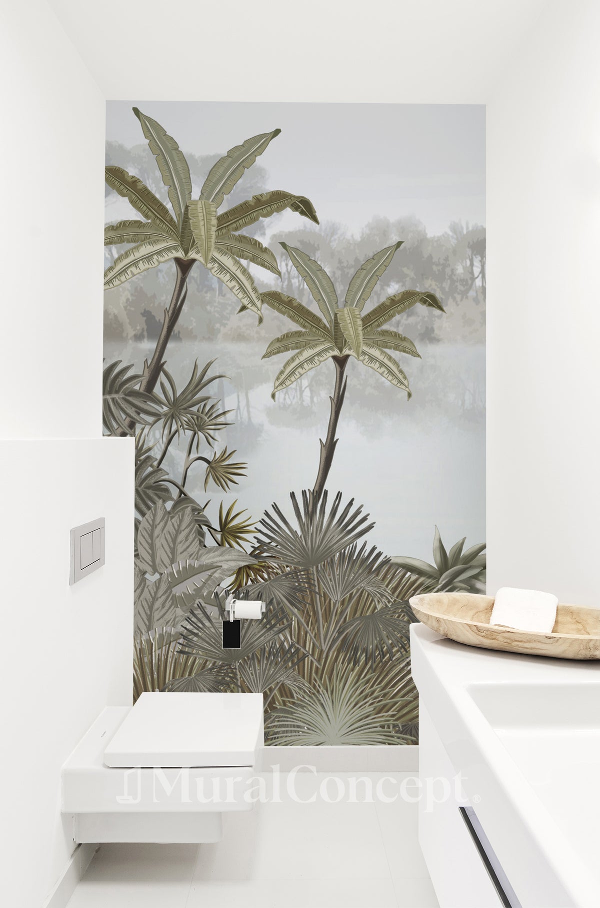 Jungle toilet wallpaper trend painting