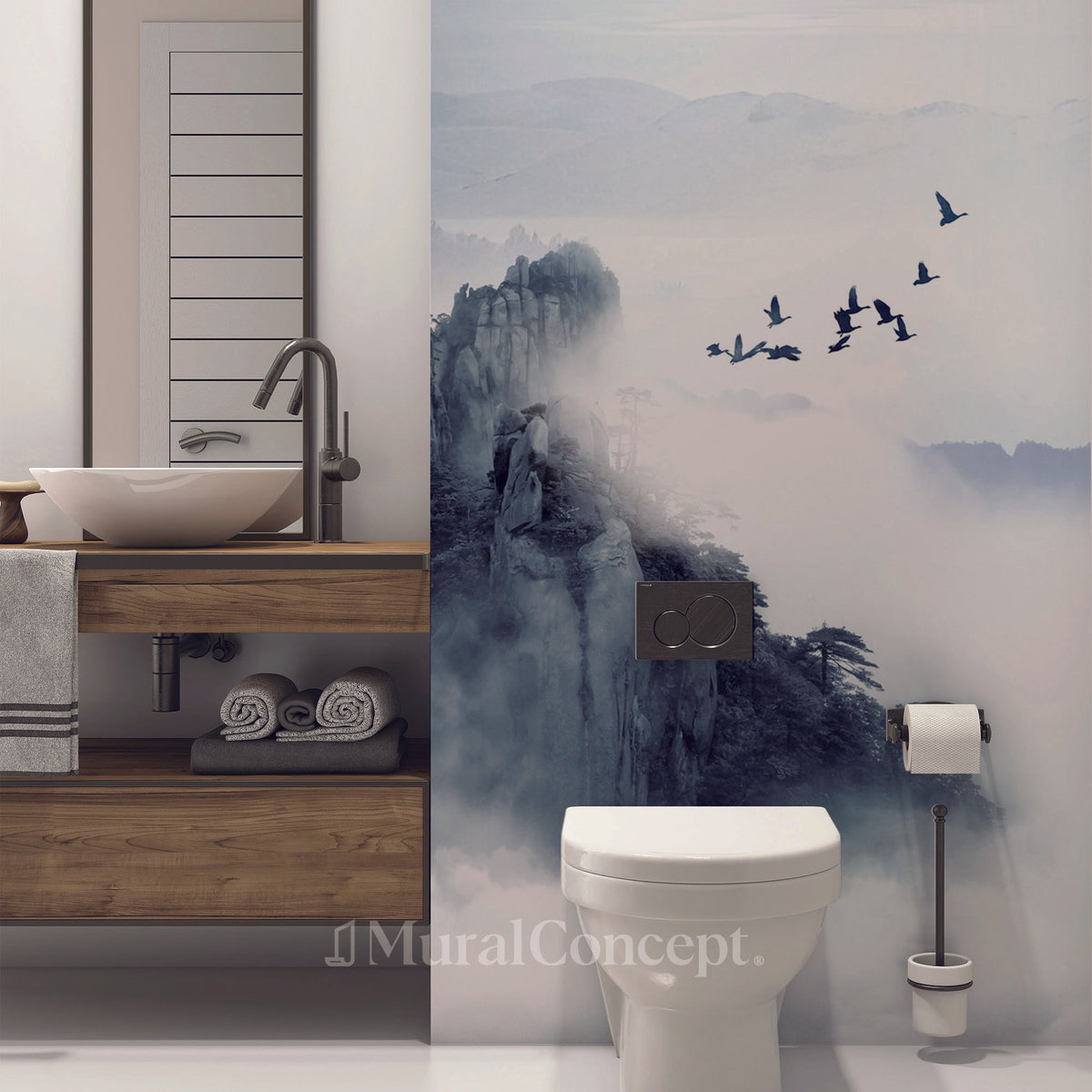 Daybreak in China toilet wallpaper