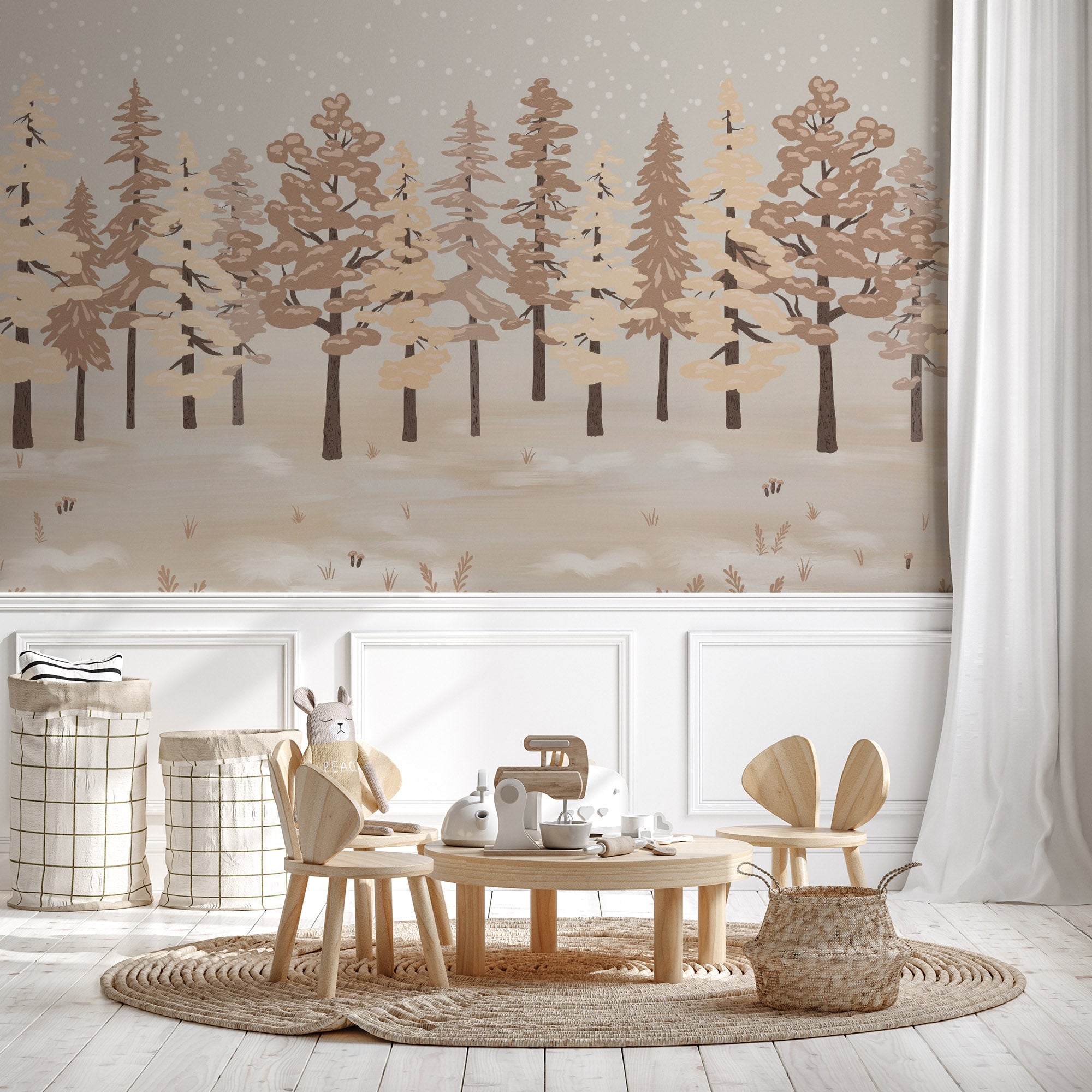 papier peint francais chambre enfant scandinave feerique muralconcept
