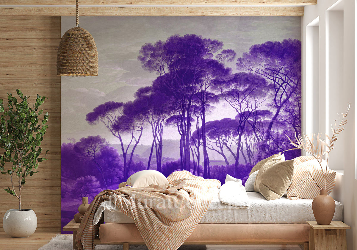 Violet Italian historical landscape wallpaper